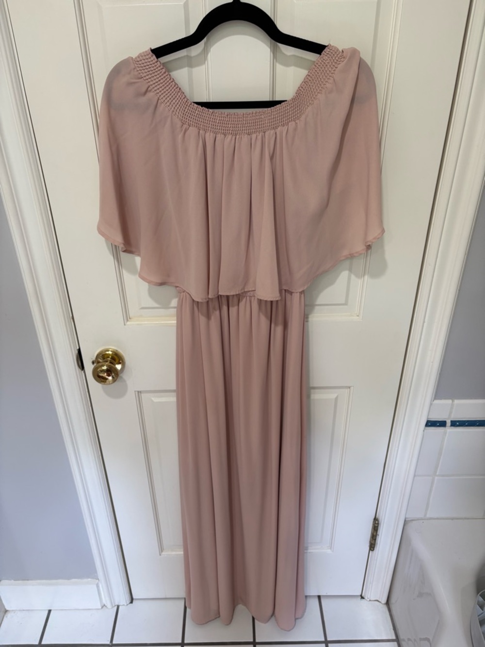Show me your mumu Blush Pink Off-Shoulder Maxi Dress
